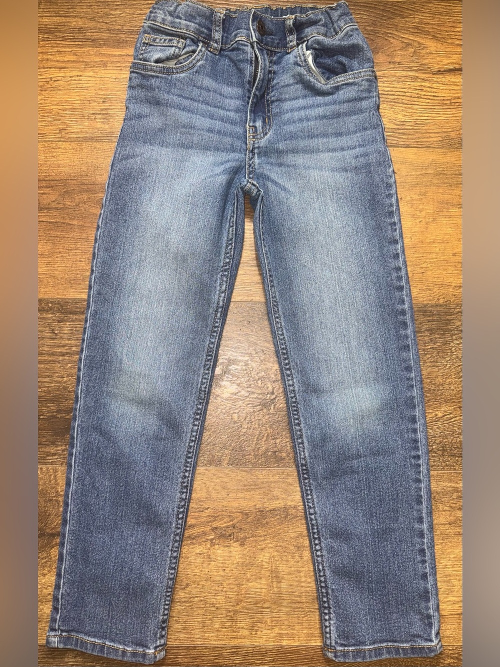 OshKosh B’gosh Boys Straight Leg Jeans Size 7R Adjustable Waist Medium Wash